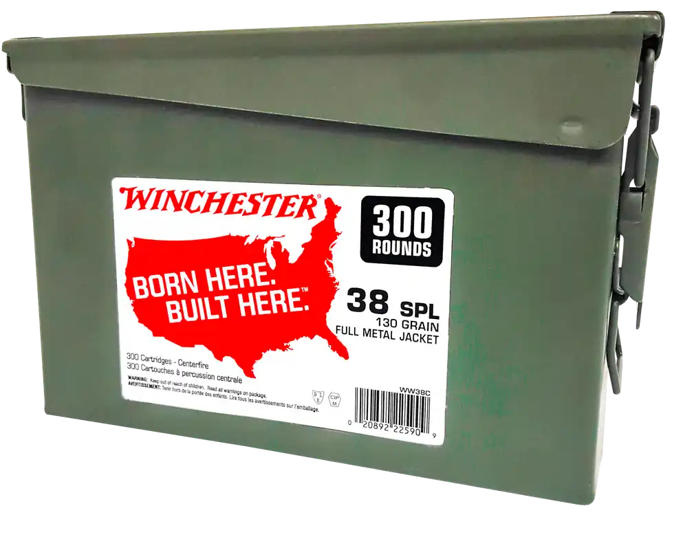 Winchester USA 38 Special 130gr FMJ Ammo Can - 300 Rounds