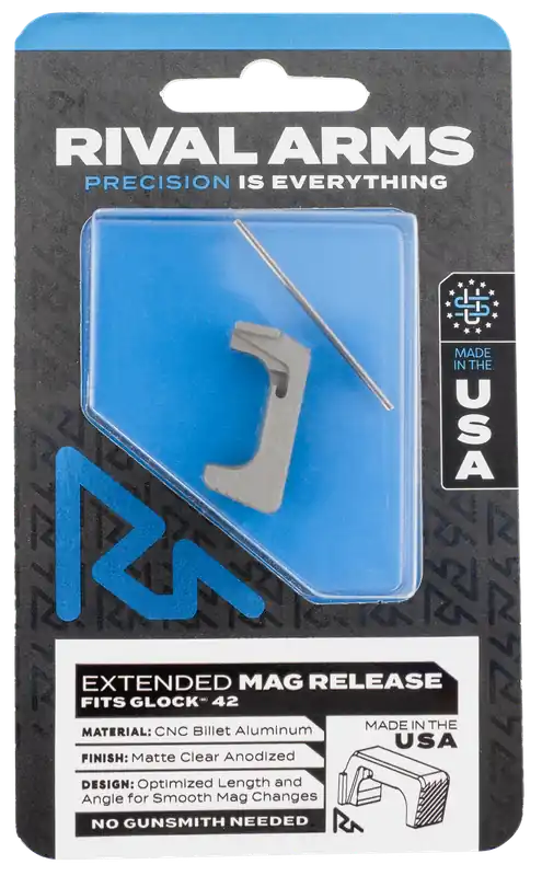Extended Dark Gray Aluminum Magazine Release for Sig P320 - Rival Arms RA72S001D
