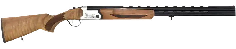 Iver Johnson IJ600 Lightweight 28 Gauge Over/Under Shotgun, 28" Barrel, Silver Engraved Receiver, Walnut Stock