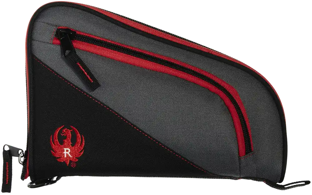 Ruger Tucson Handgun Case with Lockable Zippers - Black/Red/Gray