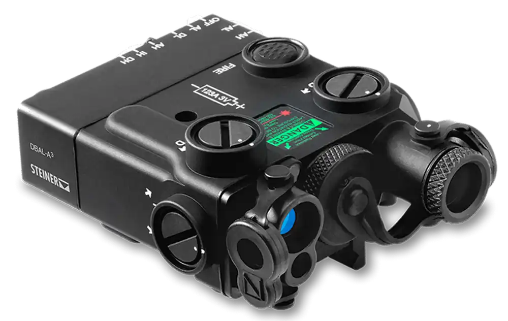 Steiner 9008 DBAL-A3 Dual Beam Aiming Laser - Green/IR, Black