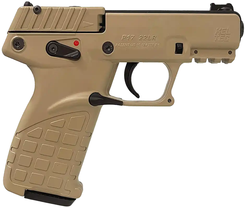 Kel-Tec P17DS P17 Compact 22 LR Pistol with Desert Tan Finish and Threaded Barrel