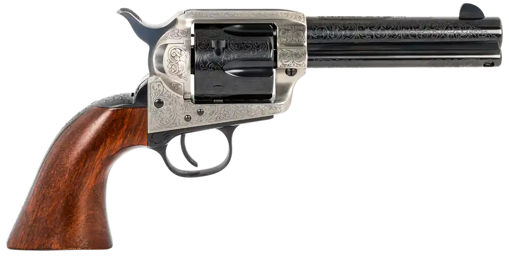 Taylors & Company 1873 Cattleman .357 Mag Revolver with Engraved Barrel and Walnut Grip