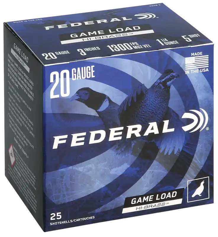 Federal H2585 Game-Shok 20 Gauge High Brass Shotgun Shells - 25 Rounds per Box