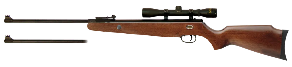 Beeman Grizzly X2 Combo Gas Ram Air Rifle with 4x32mm Scope - .177/.22 Caliber, Black Hardwood Finish