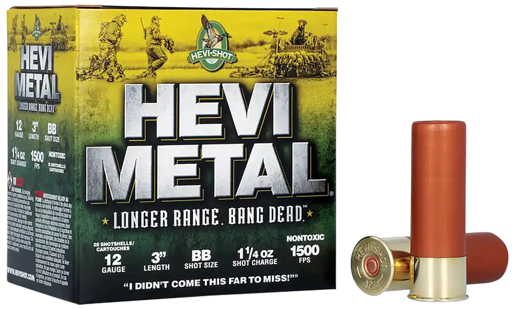 HEVI-Metal Longer Range 12 Gauge 3" BB Shot - 25 Rounds per Box
