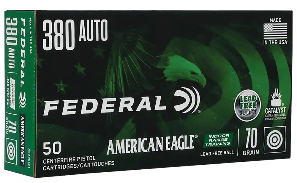 Federal AE380LF1 American Eagle 380ACP 70gr Lead-Free IRT Ammo - 50 Rounds Per Box