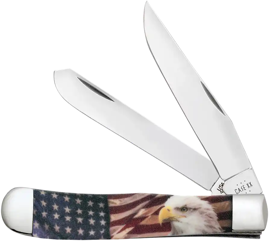 Patriot Trapper Folding Knife with Mirror Polished Tru-Sharp Blade and Synthetic Handle
