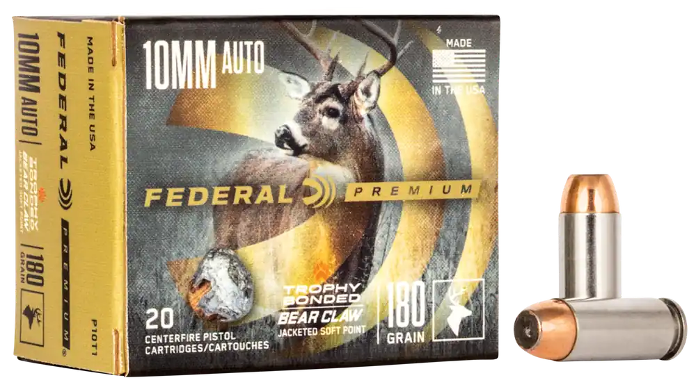 Federal Premium 10mm Auto 180gr Trophy Bonded Bear Claw JSP 20/Box