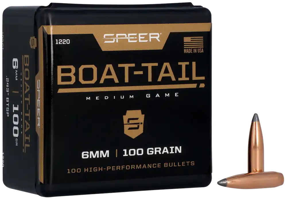 Speer 1220 6mm 100gr JSP Boat-Tail Bullets - 100/Box, 5/Case