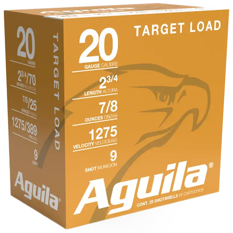 Aguila 20 Gauge Target Load 7/8oz 9 Shot 25 Rounds