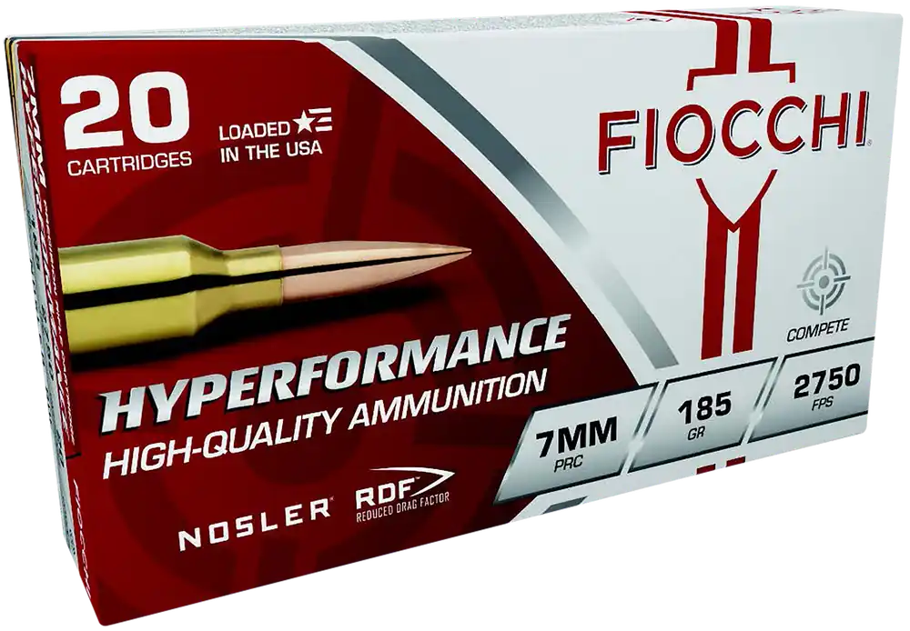 Fiocchi Hyperformance Match 7mmPRC 185gr Nosler RDF Ammo - 20/Box, 10/Case