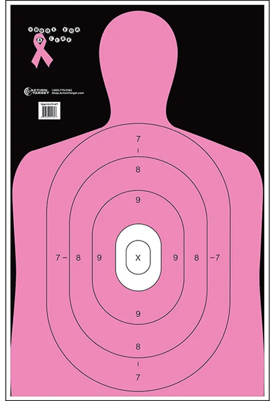 Pink Silhouette Paper Targets 23" x 35" - 100 Pack for Qualification Shoot