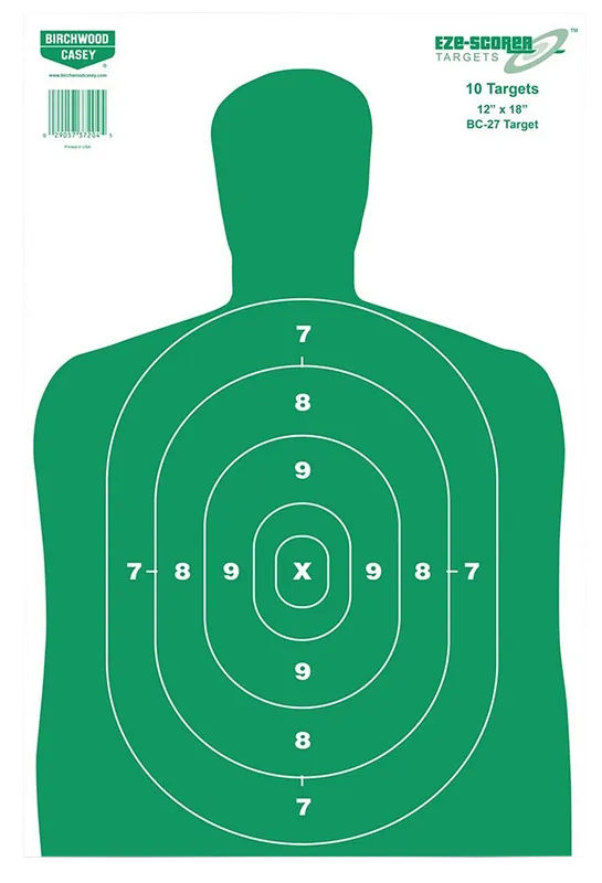 Birchwood Casey EZE-Scorer BC-27 Silhouette Targets 12"x18" - Pack of 100