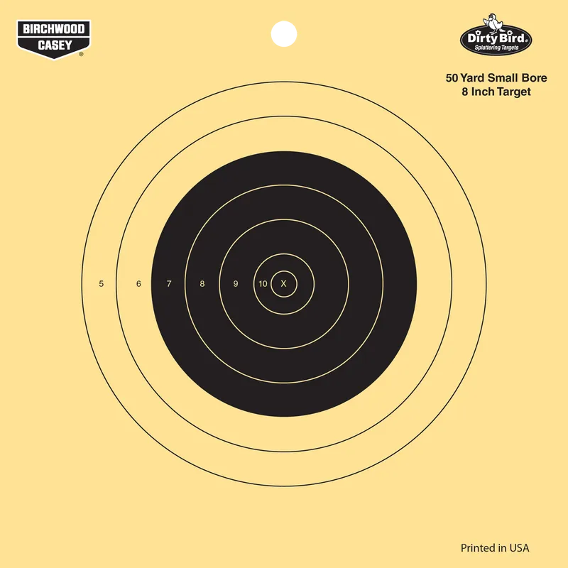 Birchwood Casey Dirty Bird 8" Bullseye Target, 50 Yards, 25 Pack