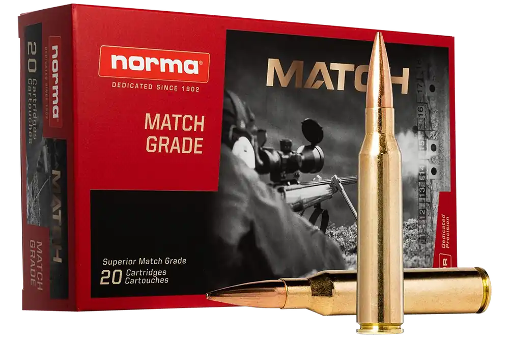 Norma 338 Lapua Mag 250gr HPBT Golden Target Match Ammo - 20 Rounds