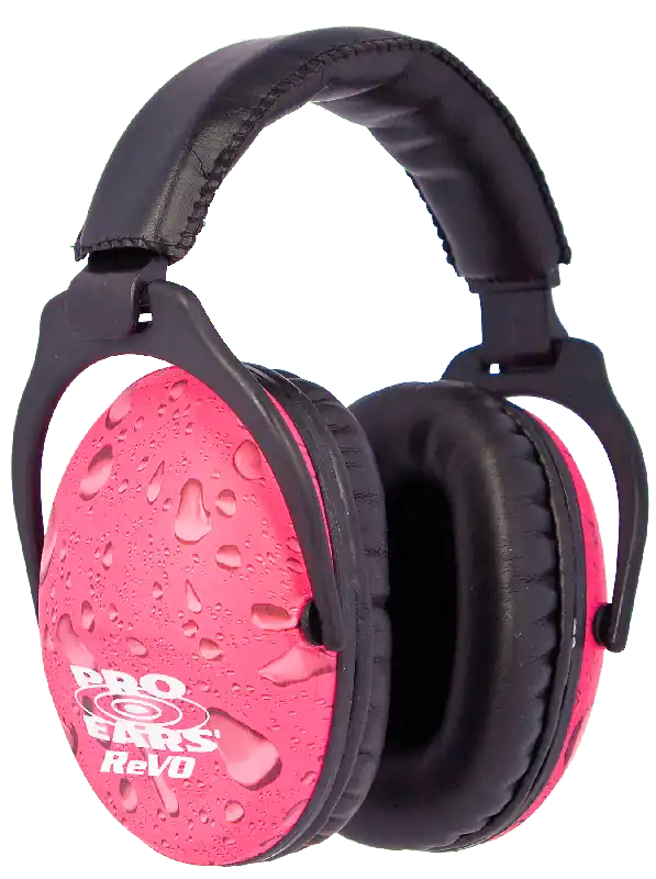 Pro Ears ReVO Youth Passive Ear Muffs 26 dB - Black with Pink Rain Pattern