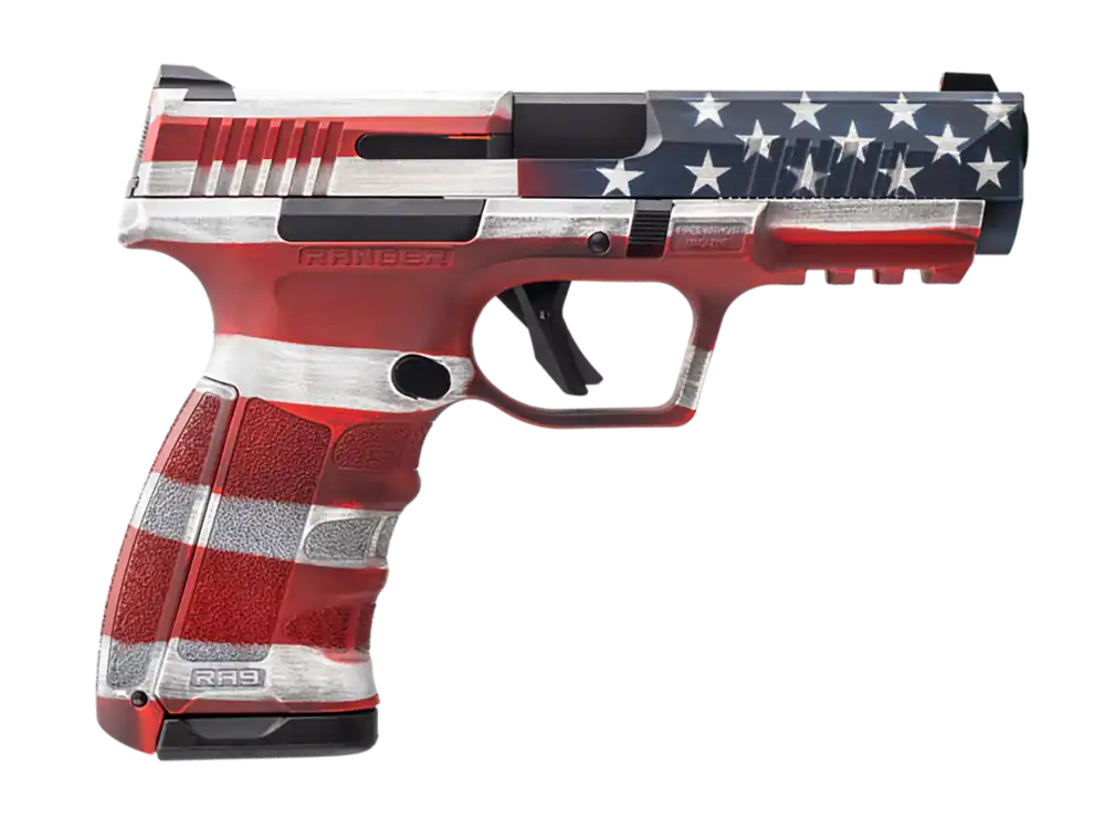 Dickinson LLC RA9US 9mm Luger Pistol - American Flag Design, 17+1 Capacity, 4.25" Barrel