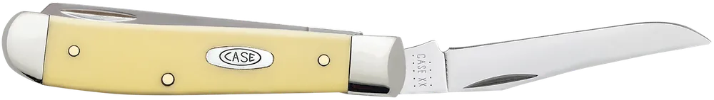 Case 00029 Trapper Mini Folding Knife with Chrome Vanadium Steel Blade and Yellow Synthetic Handle