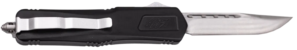 GLFA Medium 3.50" OTF Knife with Black Cerakote Aluminum Handle