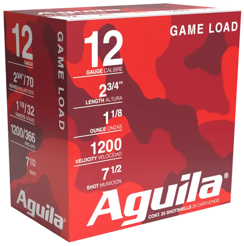 Aguila 1CHB1217 Birdshot Standard Velocity 12Gauge 2.75" 1 1/8oz 7.5Shot 25 Per Box/10 Case