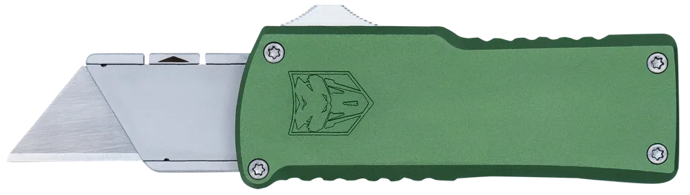 CobraTec Knives CTOTFUTODG 3.38" OTF Utility Knife with OD Green Aluminum Handle