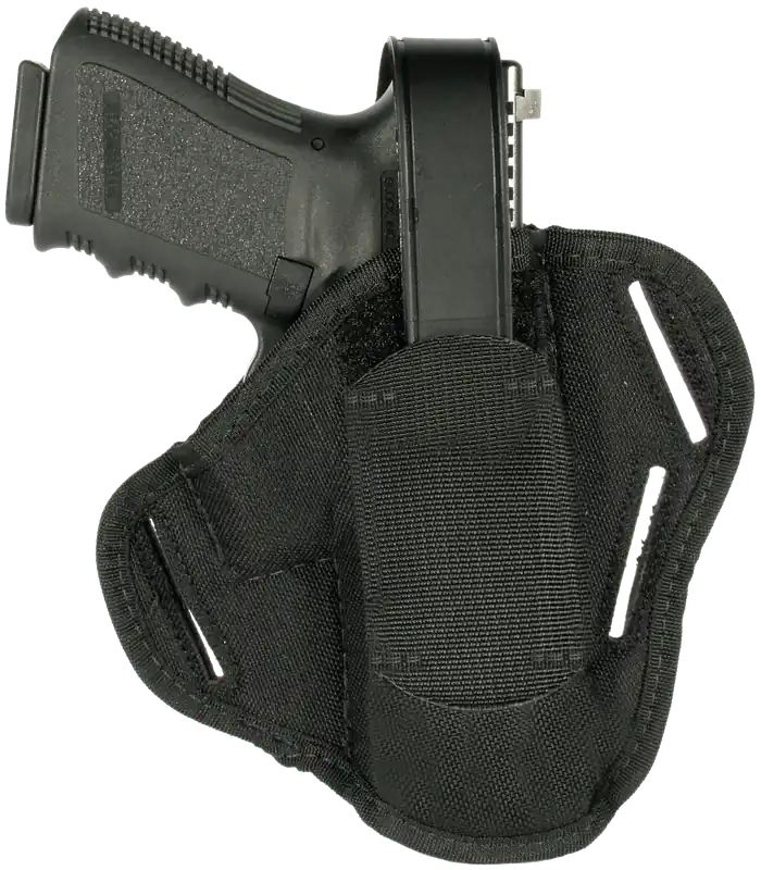 Blackhawk 40CP01BK Pancake OWB Holster for Medium Frame Auto .32/.380, 3-4" Barrel, Ambidextrous, Black Nylon