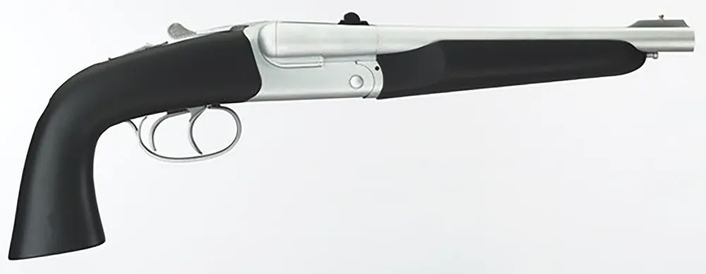 Taylors & Company Howdah Alaskan 45 Colt/410, 10.25" Barrel, 2-Round Capacity, Matte Chrome Finish, Black Rubber Grip