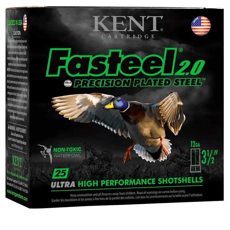 Kent Cartridge Fasteel 2.0 12 Gauge 3.5" 3 Shot 25/Box 10/Case