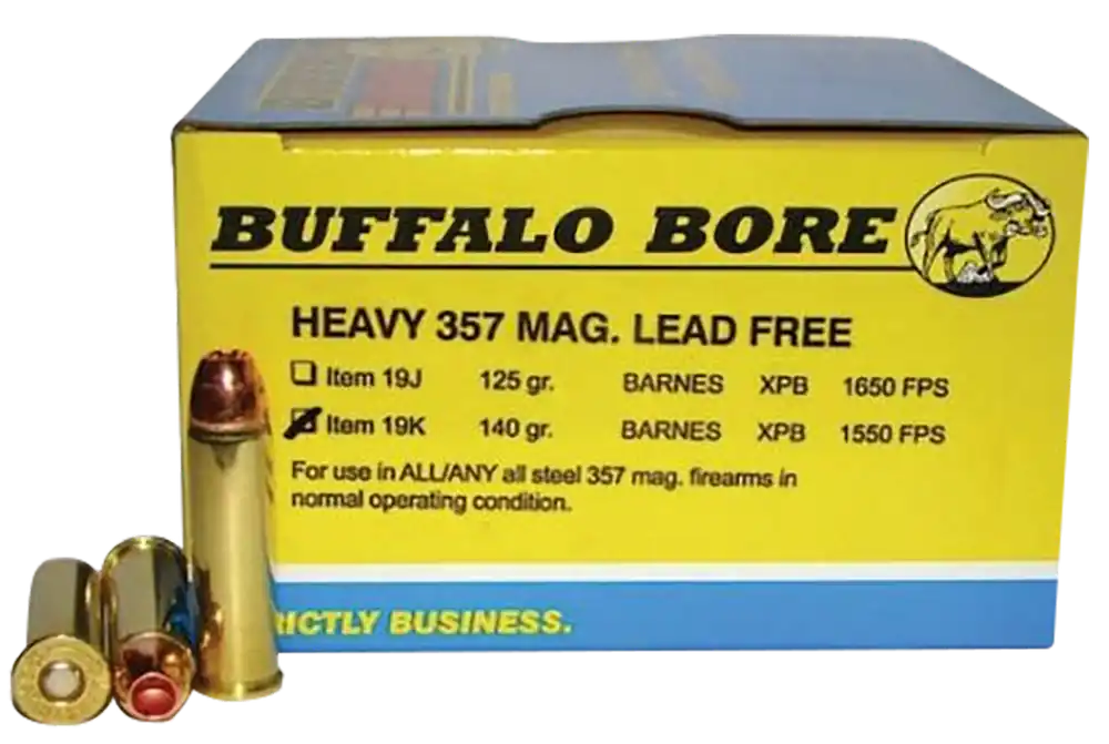 Buffalo Bore Ammunition 19K20 Buffalo-Barnes Strictly Business 357Mag 140gr Barnes VOR-TX XPB Lead Free 20 Per Box/12 Case
