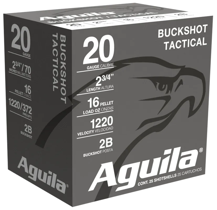 Aguila 20 Gauge High Velocity Buckshot 2.75" 1oz 2 Buck 25/Box