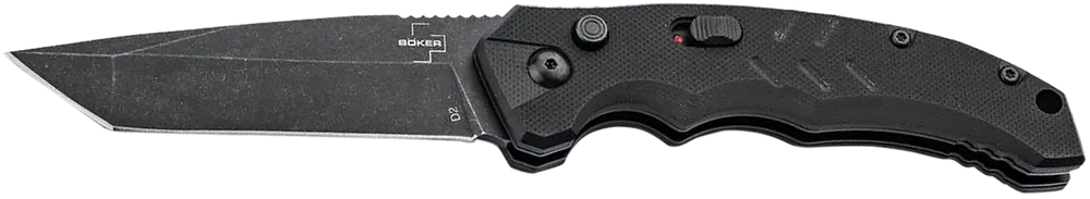 Boker Intention II Folding Knife with 3.07" D2 Steel Tanto Blade and Black G10 Handle