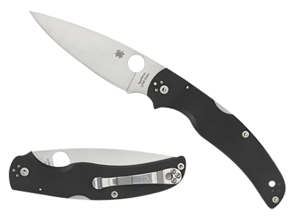 Spyderco Native Chief Lightweight Folding Knife with Stonewashed Blade and Black FRN Handle