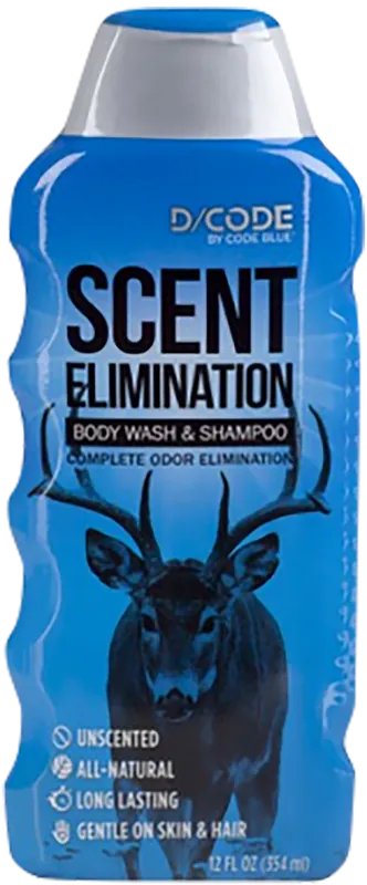 Code Blue OA1308 Odorless Scent Eliminator Body Wash/Shampoo, 12 oz Bottle