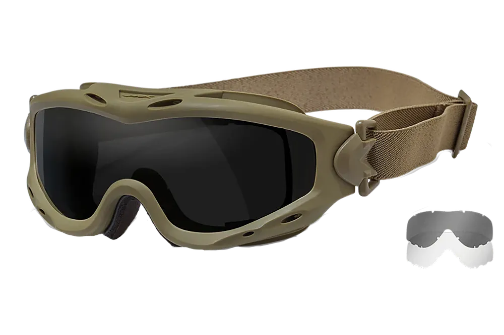 Wiley X Spear Goggles with Smoke Gray Lens and Tan Frame