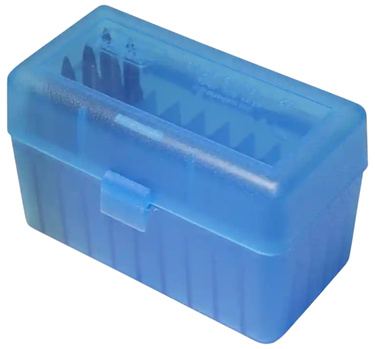 MTM Case-Gard RSS5024 50-Round Ammo Box for 6mm PPC/7mm - Clear Blue