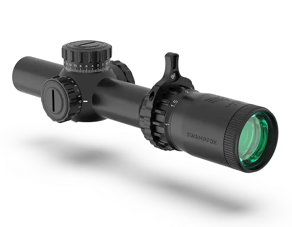 Swampfox Tomahawk II 1-6x24mm Scope with Green Fiber Optic Reticle