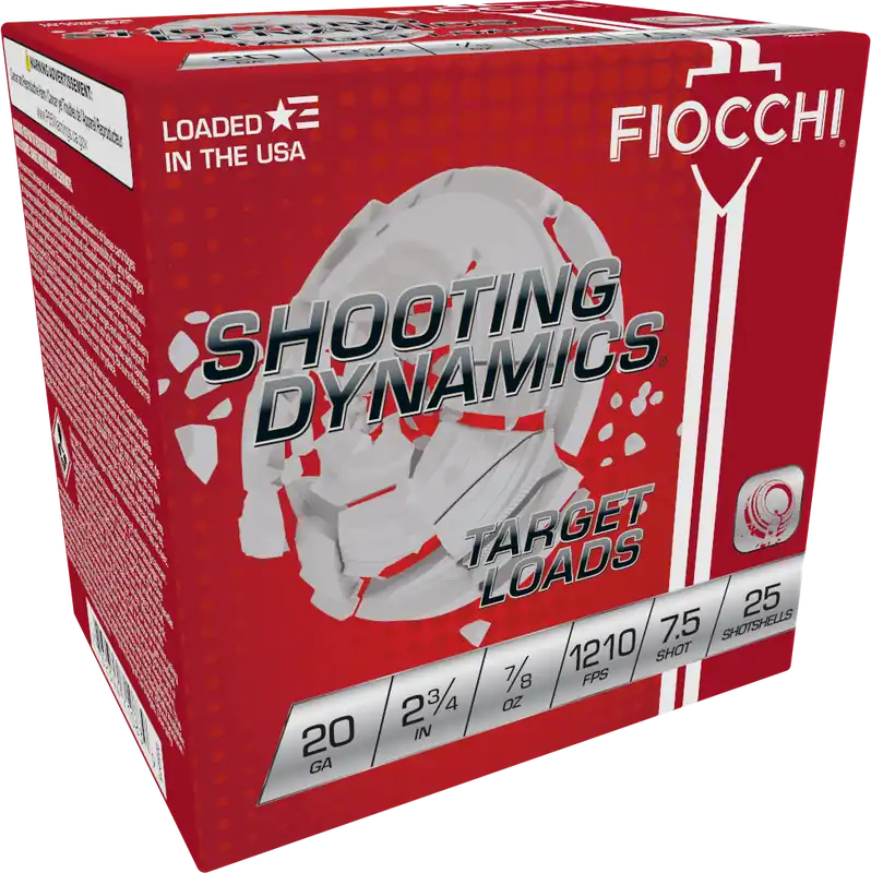 Fiocchi Shooting Dynamics 20 Gauge Target Ammo - 7/8oz, 7.5 Shot, 25 Rounds per Box