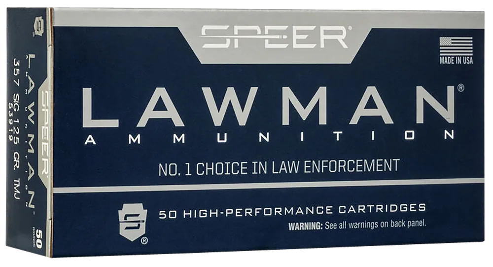 Speer Lawman .357 Sig 125gr TMJ FN Ammo - 50 Rounds per Box