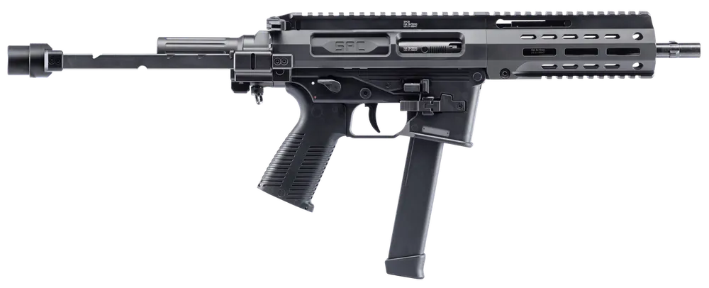 B&T SPC9 9mm Luger 33+1, 9.10" Black with Tele Brace Adapter and Polymer Grip (Glock Mag Compatible)