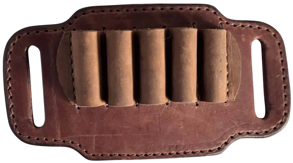 Brown Leather 12 Gauge Ammo Belt Slide by 1791 Gunleather