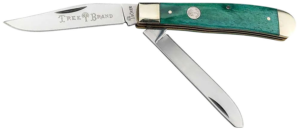 Boker 110829 Trapper 2.0 Knife with D2 Steel Blades and Green Bone Handle