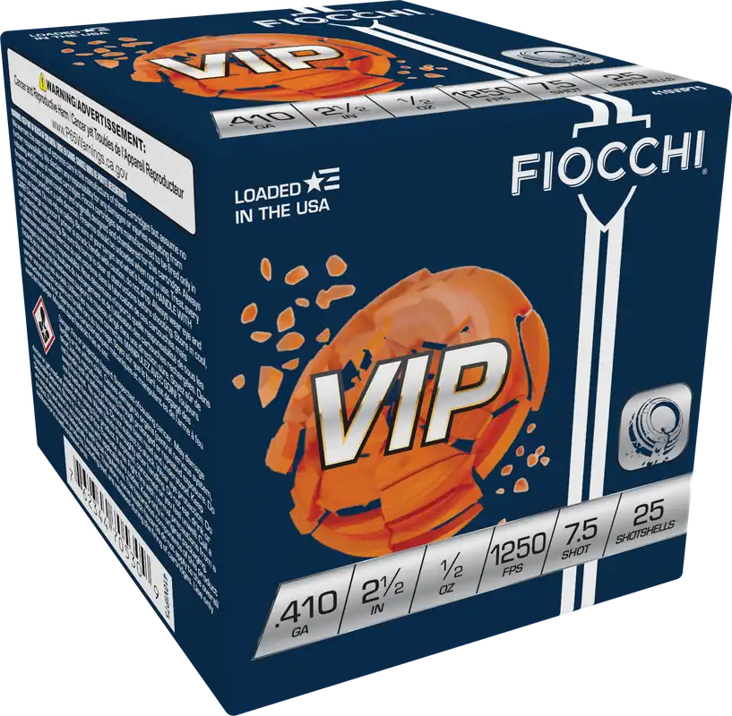Fiocchi Exacta Target VIP 410 Gauge 2.5" 1/2oz 7.5 Shot - 25 Rounds per Box, 10 Boxes per Case