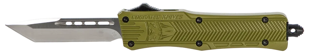 CobraTec CTK-1 Small OTF Tanto Knife with D2 Steel Blade and OD Green Handle