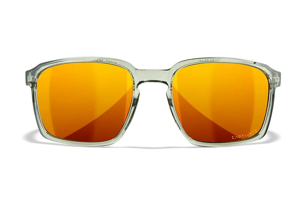 Wiley X Alfa M/L Bronze Mirror Lens Sunglasses - Gloss Crystal Light Olive Frame