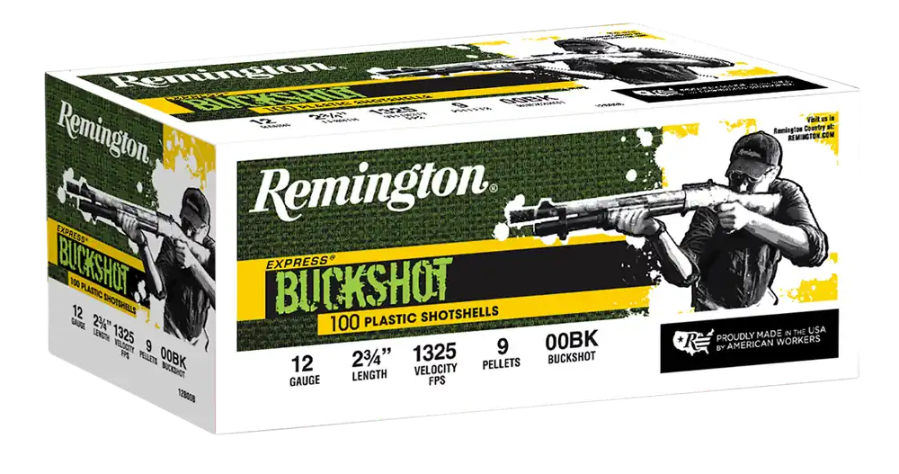 Remington Express Buckshot 12 Gauge 00 Buckshot - 100 Rounds per Box, 2 Cases