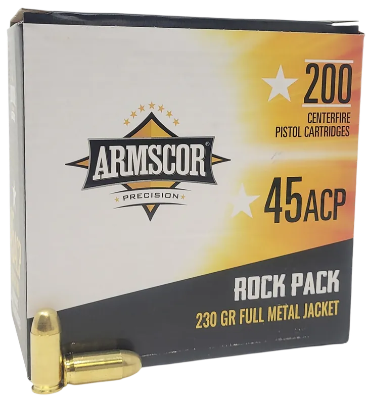 Armscor 50093 Precision Rock Pack .45 ACP 230gr FMJ - 200 Rounds/Box, 4 Boxes/Case