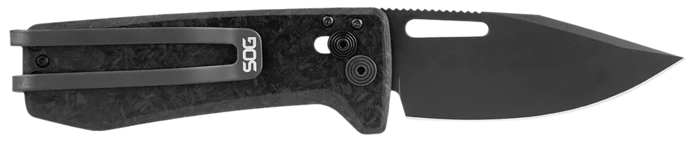 SOG Ultra XR Folding Knife with Black Carbon Fiber Handle and XHP Blade