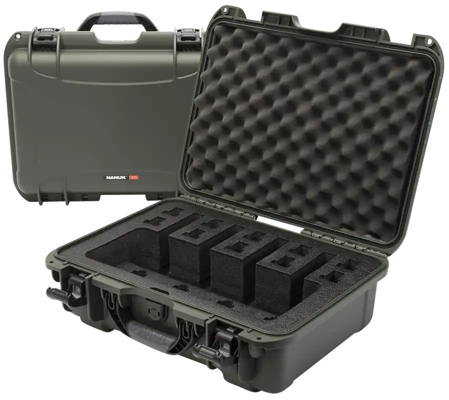 Nanuk 925 Waterproof Pistol Case with Foam Padding - Olive Resin, 17" x 11.8" x 6.4"