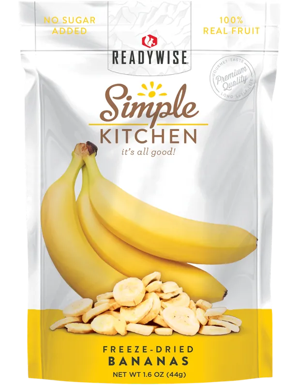 ReadyWise Simple Kitchen Freeze Dried Banana Pouches - 6 Pack